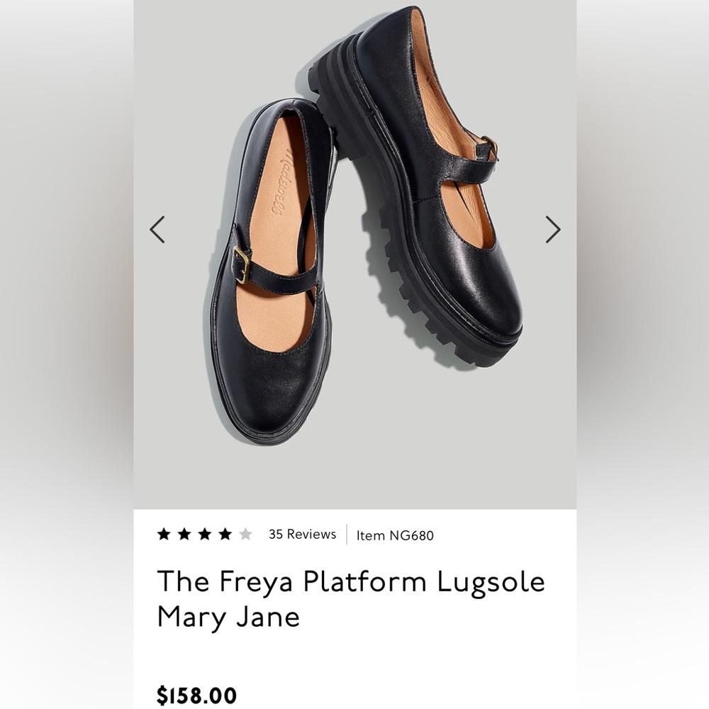 Madewell Freya Platform Lugsole Mary Jane — NWOT